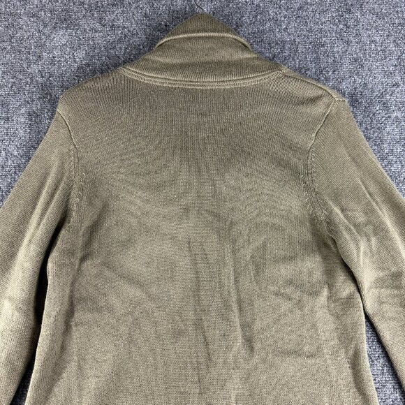 J Jill Sweater Womens Medium Green Cardigan Long Sleeve BUtton Up Collar Pockets - Picture 9 of 9